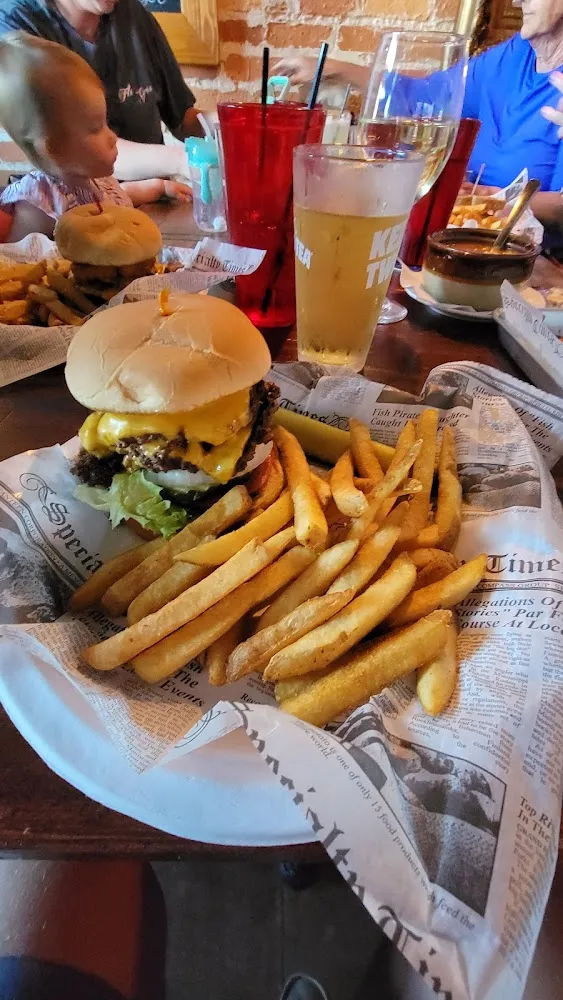 Smashed Burger with an Extra Paddy and Fries